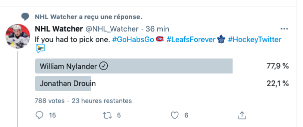 William Nylander ou Jonathan Drouin...