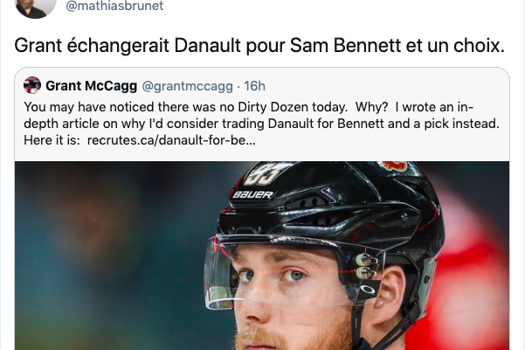 Phil Danault pour Sam Bennett et un choix: l'ancien RECRUTEUR RAMASSÉ!!!
