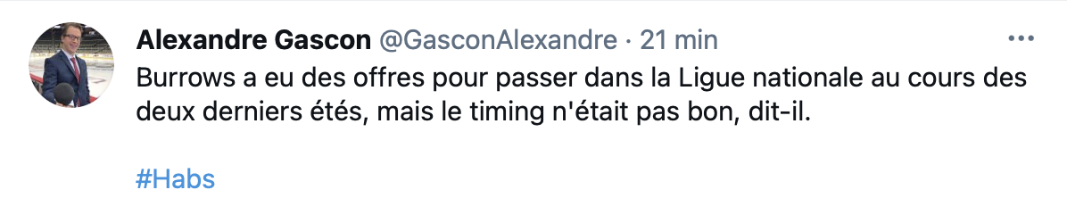 Alex Burrows parle comme s'il était Scotty Bowman...