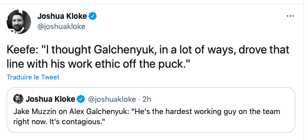 Alex Galchenyuk, SOBRE et TRAVAILLANT comme JAMAIS!!!!