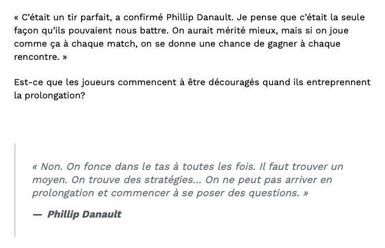 C'est sûr que Phil Danault ne veut pas se poser de question...