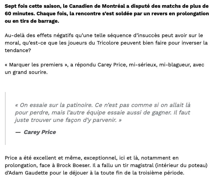 C'est sûr que Phil Danault ne veut pas se poser de question...