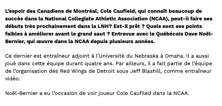 Cole Caufield RABAISSÉ par un COACH QUÉBÉCOIS...