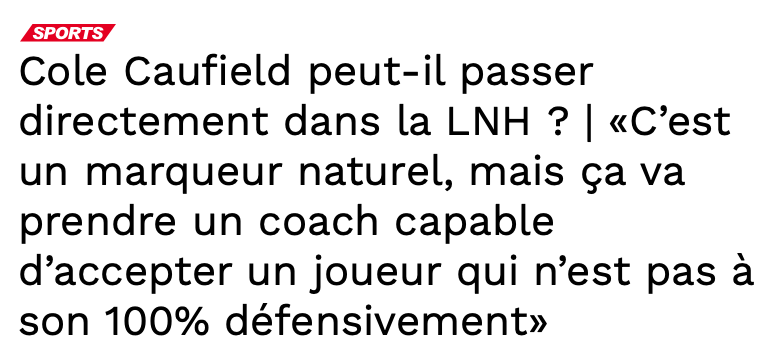 Cole Caufield RABAISSÉ par un COACH QUÉBÉCOIS...