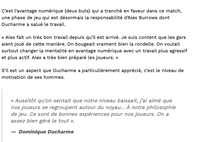 Dominique Ducharme ÉMOUSTILLÉ...ça sent la COUPE!!!!