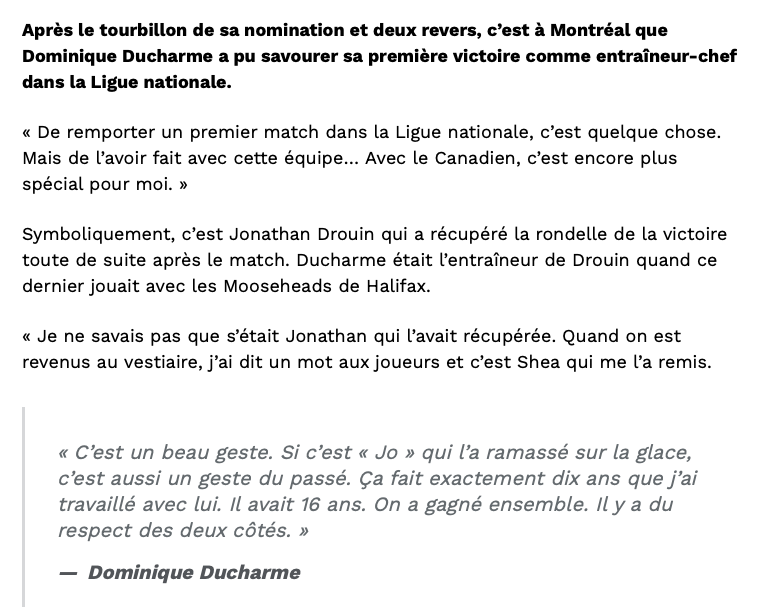 Dominique Ducharme ÉMOUSTILLÉ...ça sent la COUPE!!!!