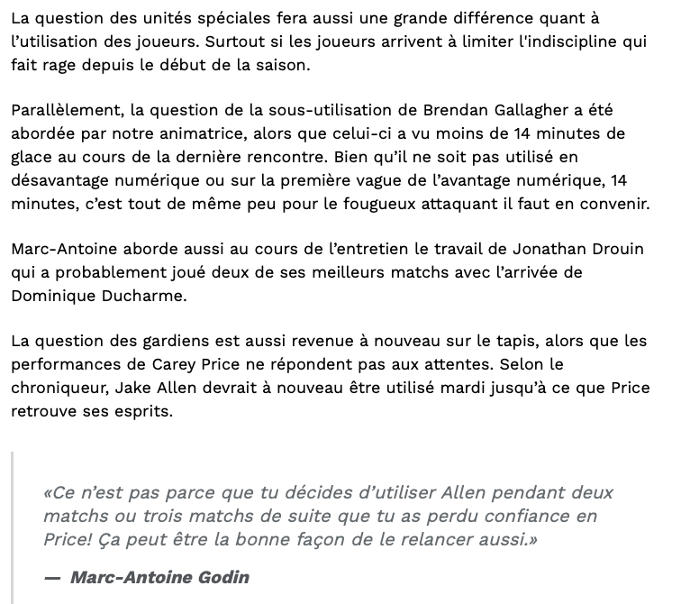 Dominique Ducharme...le nouvel ENNEMI de Brendan Gallagher...