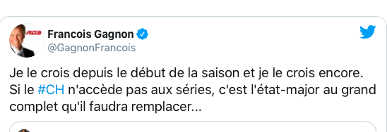 François Gagnon CONGÉDIE Marc Bergevin....