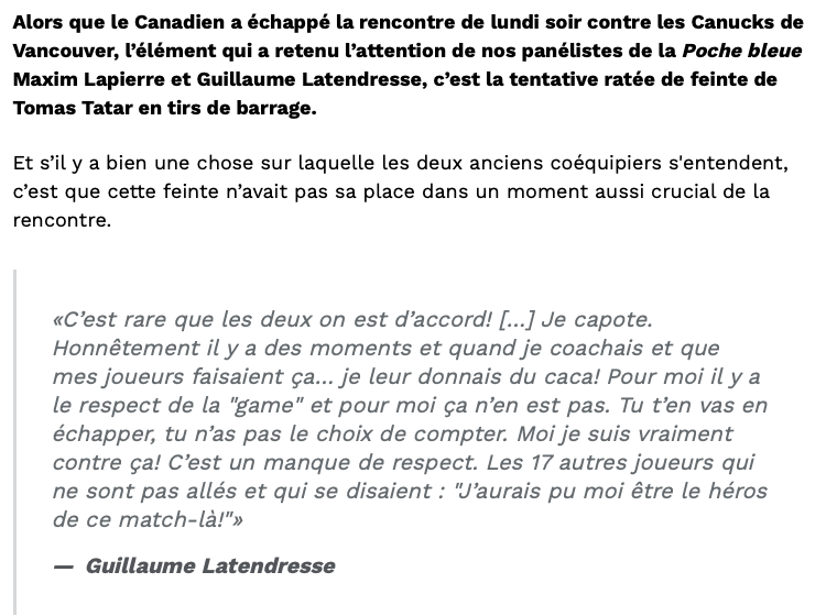 Guillaume Latendresse veut donner du CACA à Tomas Tatar...