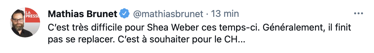 IMAGINEZ si le meilleur ami du Canadien le dit...