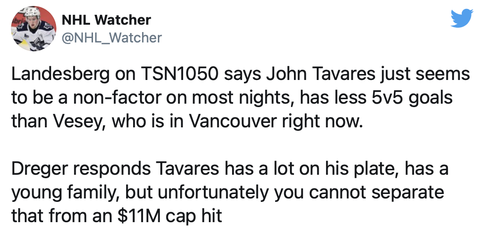 John Tavares, dans le même bateau que Carey Price...