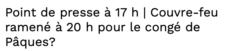 Le COUVRE-FEU de retour: la pire NOUVELLE pour Geoff Molson...