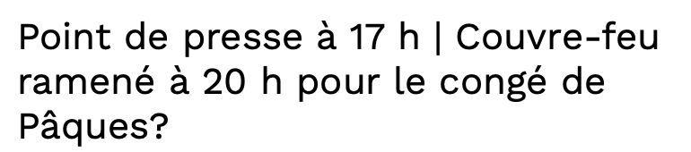 Le COUVRE-FEU de retour: la pire NOUVELLE pour Geoff Molson...