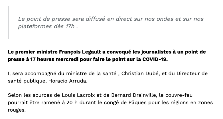 Le COUVRE-FEU de retour: la pire NOUVELLE pour Geoff Molson...