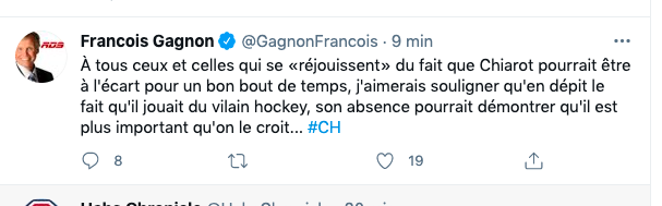 Le Québec CONTENT que Ben Chiarot soit BLESSÉ...