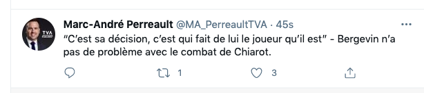 Marc Bergevin ne dira pas à Ben Chiarot...