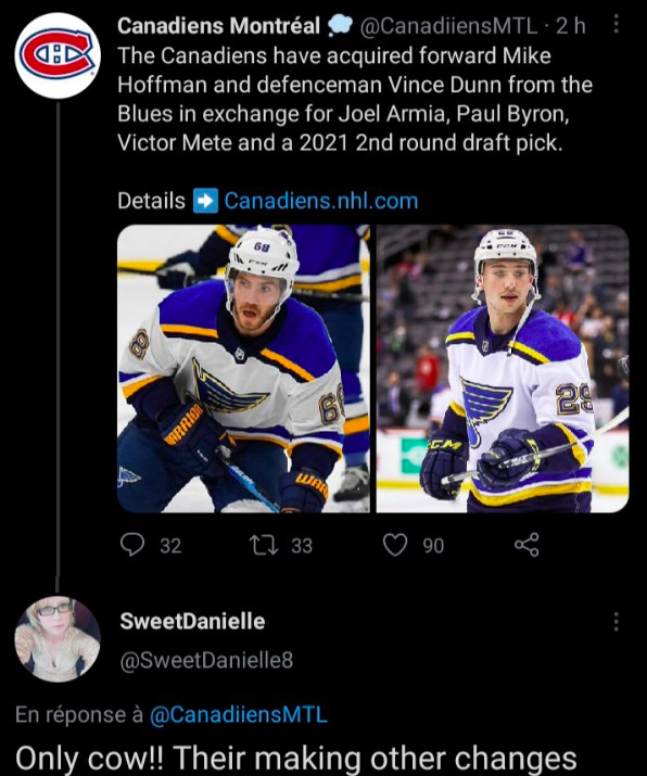 Mike Hoffman et Vince Dunn à Montréal...une FRAUDE....