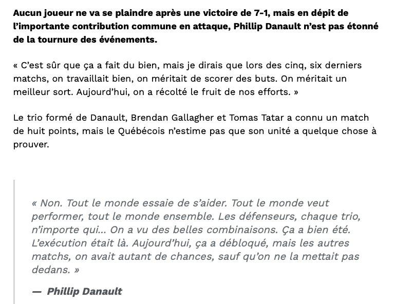 Phil Danault est CONTENT CONTENT....