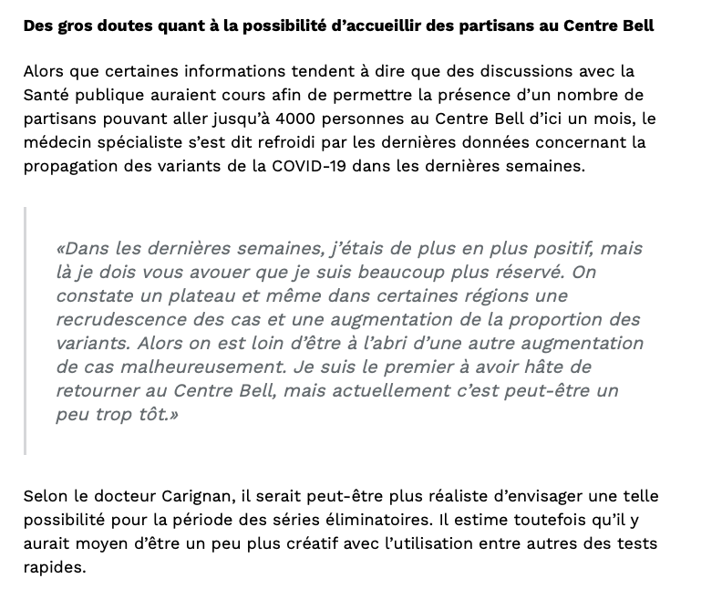 Retour des fans au Centre Bell: le projet REJETÉ....