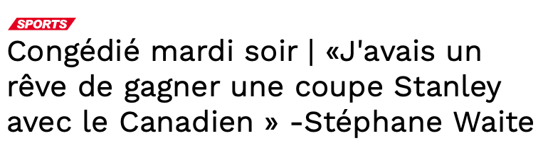 Stéphane Waite traite Marc Bergevin de MONSTRE...