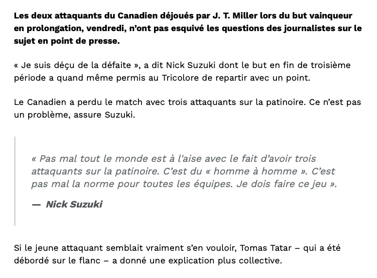 Tomas Tatar qui VISE Nick Suzuki...quel LÂCHE...