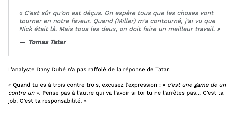 Tomas Tatar qui VISE Nick Suzuki...quel LÂCHE...