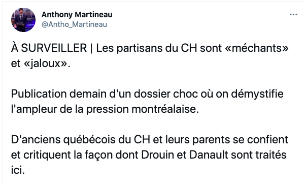 Un journaliste de TVA Sports traite les fans du CH de JALOUX et MÉCHANTS!!!!