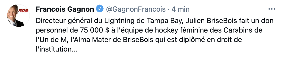 WOW...Julien Brisebois n'est pas un CHEAP...