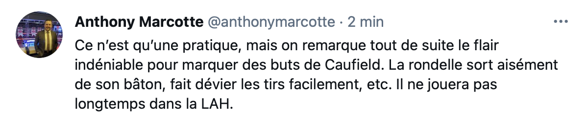 Cole Caufield a déjà l'air trop bon, à côté des plombiers...