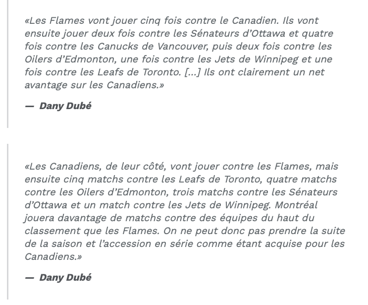 Dany Dubé a PEUR pour le CH...et Marc Bergevin...