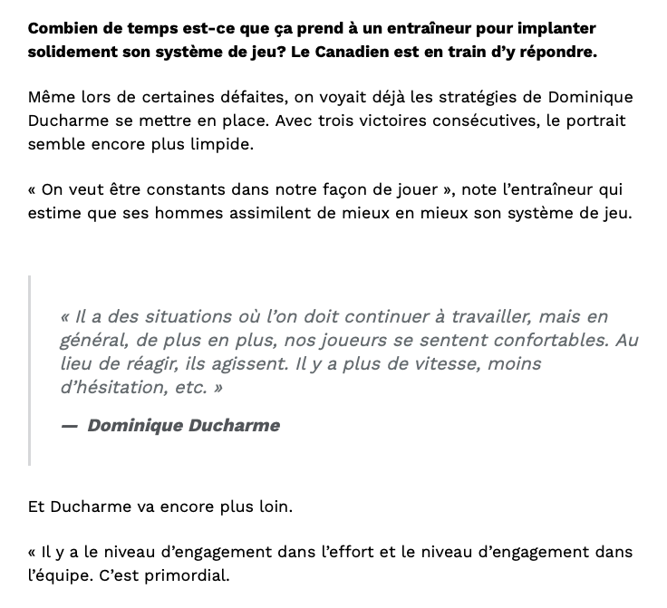 Dominique Ducharme confirme que Claude Julien...