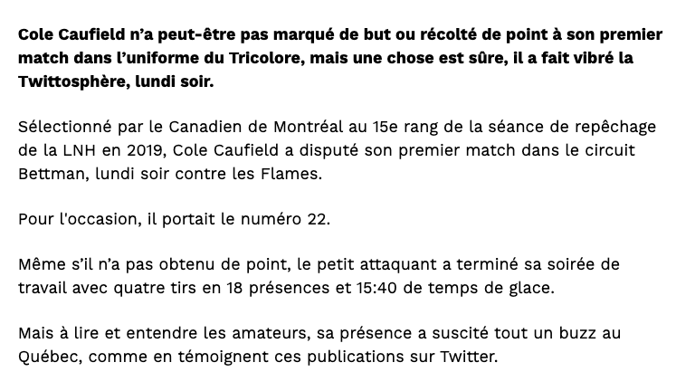 Est-ce que tu as attrapé la COLE CAUFIELD 22?