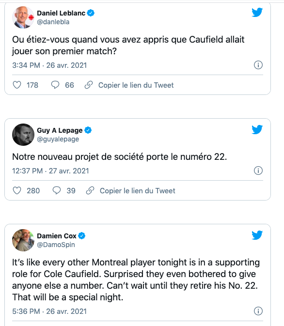 Est-ce que tu as attrapé la COLE CAUFIELD 22?