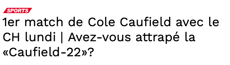 Est-ce que tu as attrapé la COLE CAUFIELD 22?