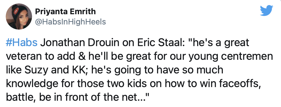 Faudrait dire à Drouin, que ce n'est pas Jack Eichel qui arrive...