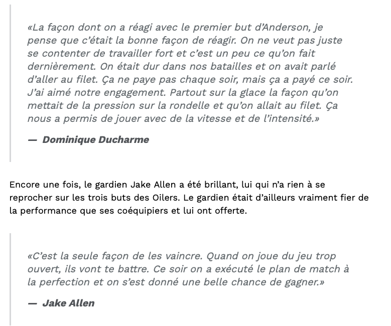 Le souhait de José Théodore est en train de se réaliser....