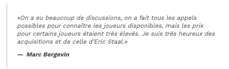 Marc Bergevin RÉPLIQUE à Louis Morisette...