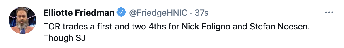 Nick Foligno à Toronto !!!