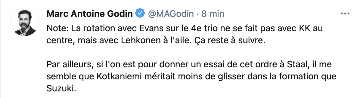 Nick Suzuki chouchouté, KK la victime...