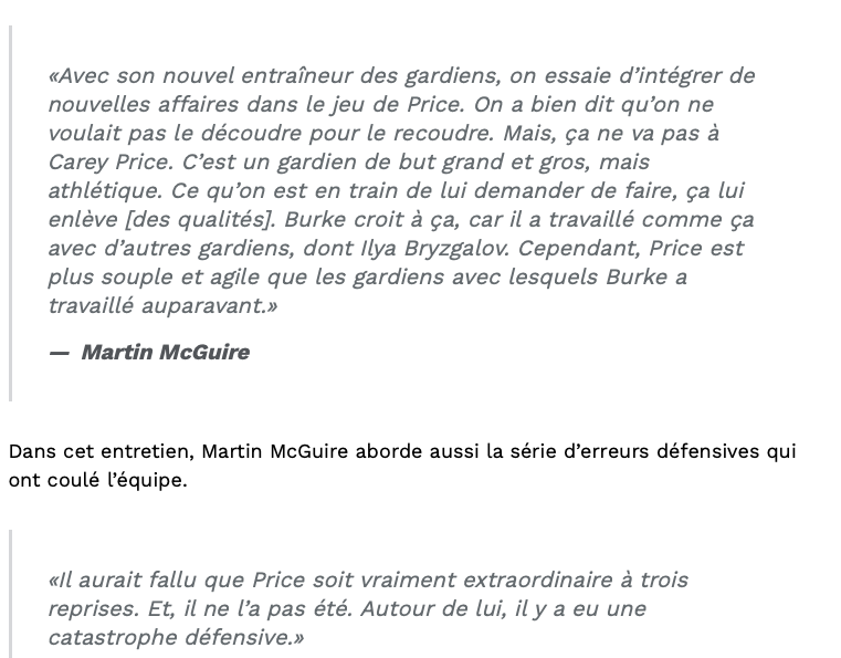 Sean Burke a demandé à Carey Price d'être un LÉGUME...