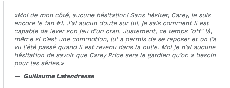 Carey Price déjà dans la tête d'Auston Matthews...