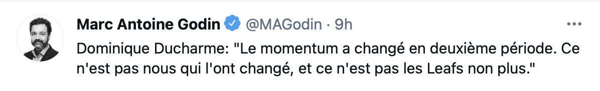 Comme un vrai perdant, Ducharme accuse les arbitres pour la défaite...