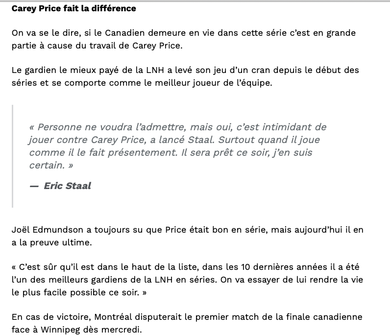 Eric Staal affirme que les Leafs sont INTIMIDÉS...