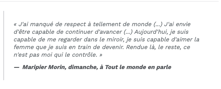 Je suis Maripier Morin....n'essaie pas d'être Maripier Morin...