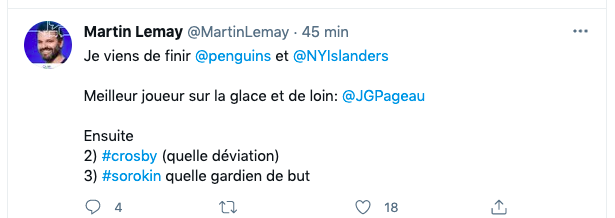 Jean-Gabriel Pageau fait la leçon à Phil Danault...