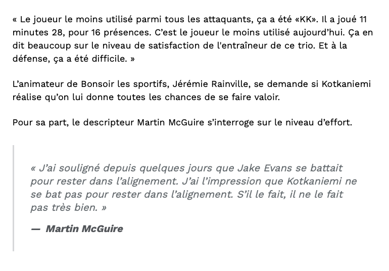 Jesperi Kotkaniemi DÉTRUIT par Dany Dubé et Martin McGuire....