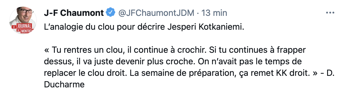 Kotkaniemi est un clou, tout croche !!!