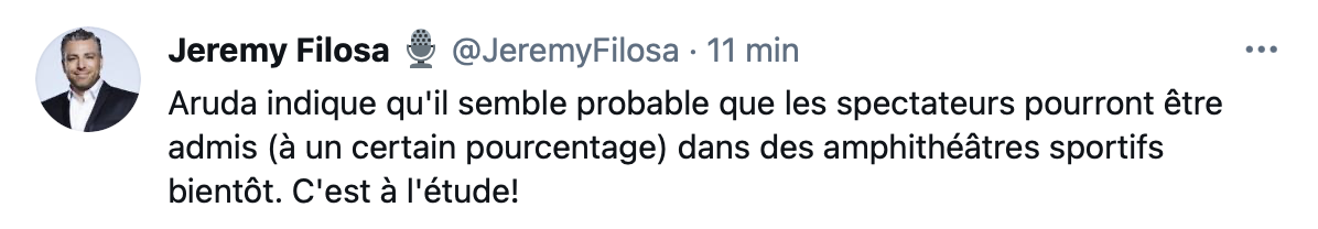 Le directeur de la santé publique confirme, que le Canadien...