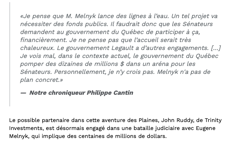 Les Sénateurs de Gatineau: Philippe Cantine REJETTE le PARTY...