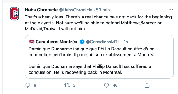 Phil Danault ABSENT pour les séries?